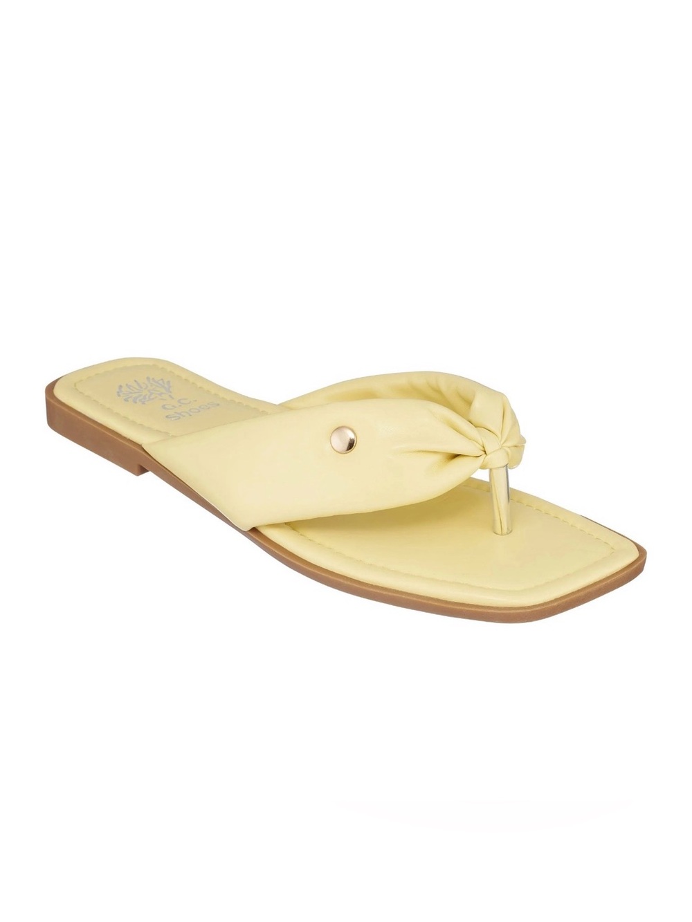 GC Shoes Women’s Flat Quilted Yellow Thong Sandals | Sz. 7.5 (NWB)